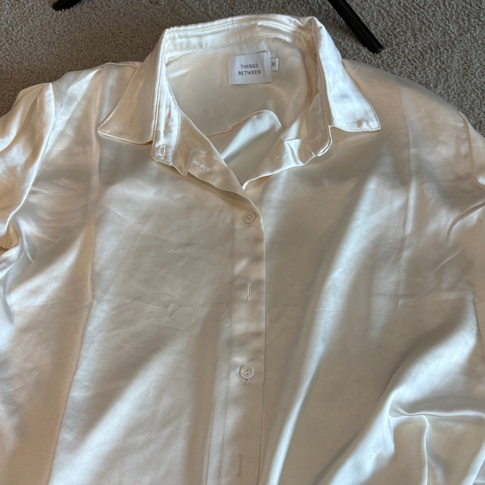 Things Between Cream Satin Blouse